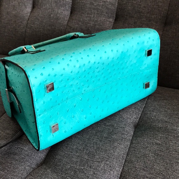 Michael KORS turquoise Gia ostrich satchel - Picture 7 of 8